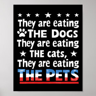 Sie essen die Hunde die Katzen die Haustiere Lusti Poster