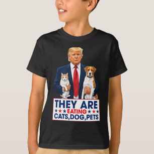 Sie essen die Hunde, die Katzen, die Haustiere. T-Shirt
