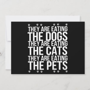 Sie essen die Hunde, die Katzen die Haustiere Trum Einladung