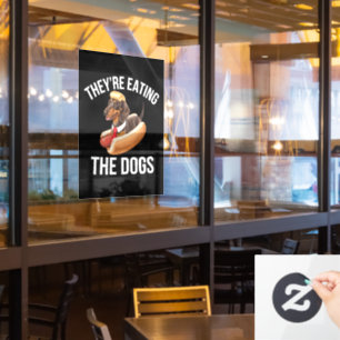 Sie essen die Hunde Donald Trump Debatte 2024 Fensteraufkleber