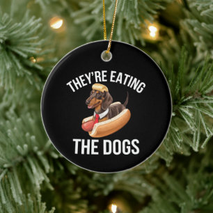 Sie essen die Hunde Donald Trump Debatte 2024  Keramik Ornament