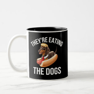 Sie essen die Hunde Donald Trump Debatte 2024  Zweifarbige Tasse