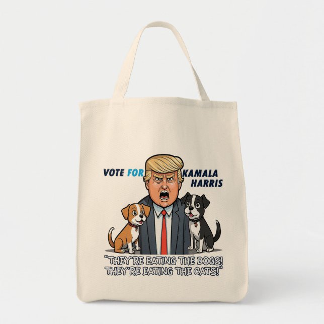 Sie essen die Hunde Funny Trump Kamala 2024 Tragetasche (Vorne)