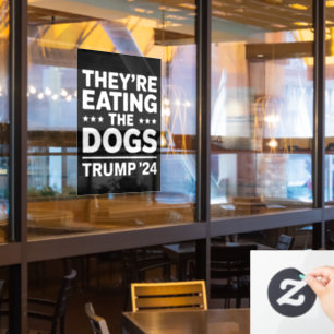Sie essen die Hunde Lustige Debatte Trump Zitat Fensteraufkleber