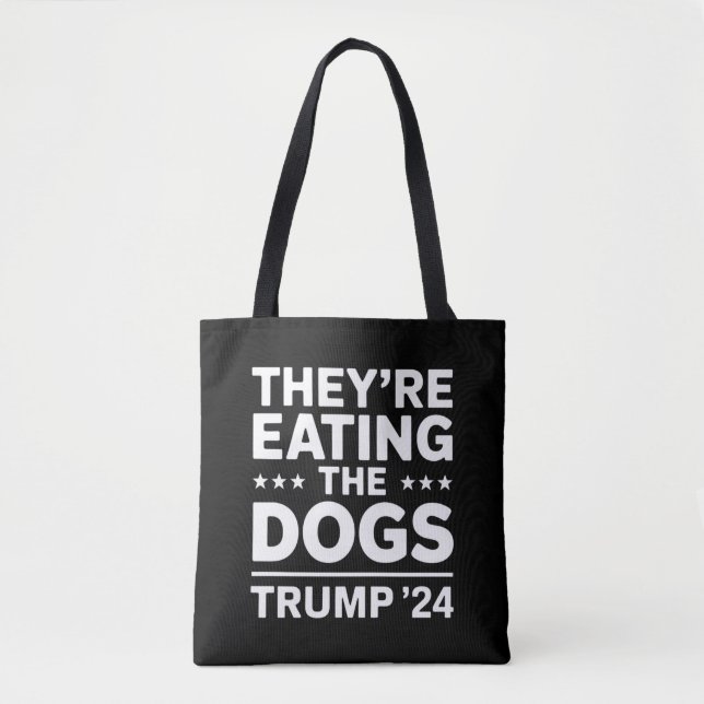 Sie essen die Hunde lustige Debatte Trump Zitat Tasche (Vorderseite)