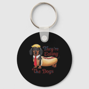 Sie essen die Hunde Lustiger Dachshund Trump Schlüsselanhänger