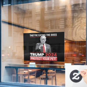 Sie essen die Hunde Trump 2024 Debatte Fensteraufkleber