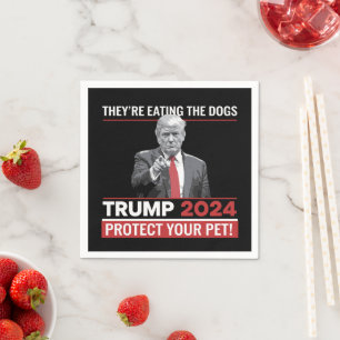 Sie essen die Hunde Trump 2024-Debatte Serviette