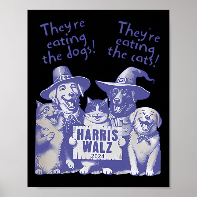 Sie essen Hunde! Sie essen Katzen! Vote Kama Poster (Vorne)