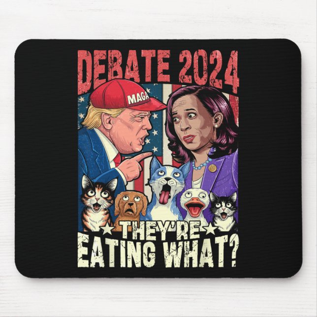 Sie essen was lustige Debatten 2024 Haustier Mousepad (Vorne)