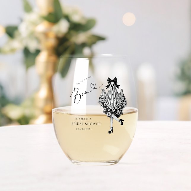 Sie fand ihr Boo Ghost-Brautparty Weinglas Ohne Stiel (Insitu (Hochzeit))