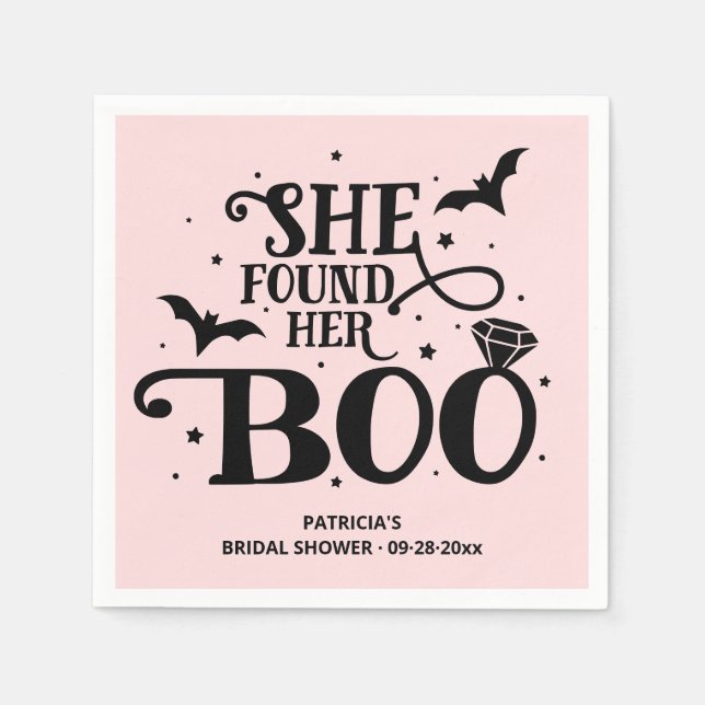 Sie fand ihr Boo Halloween Brautparty Napkins Serviette (Vorderseite)