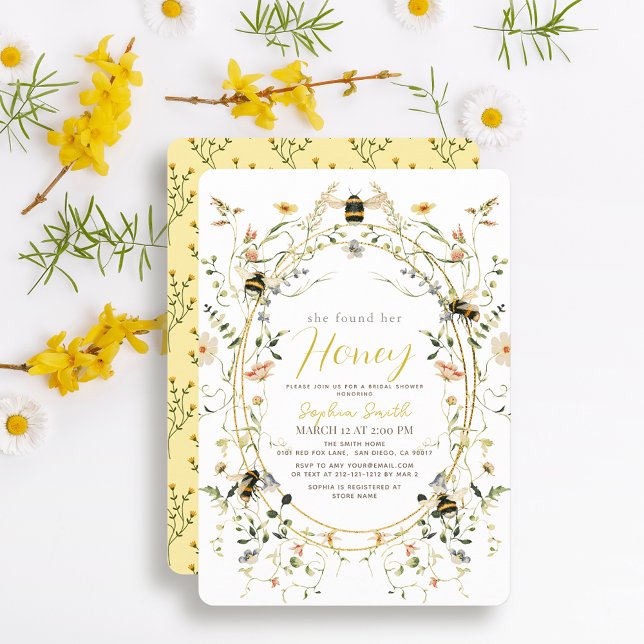 Sie fand ihr Brautparty für Honey Wildblume Einladung (Von Creator hochgeladen)