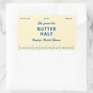 Sie fand ihr Butter-Halb-Hochzeitsdusche-Etikett Rechteckiger Aufkleber