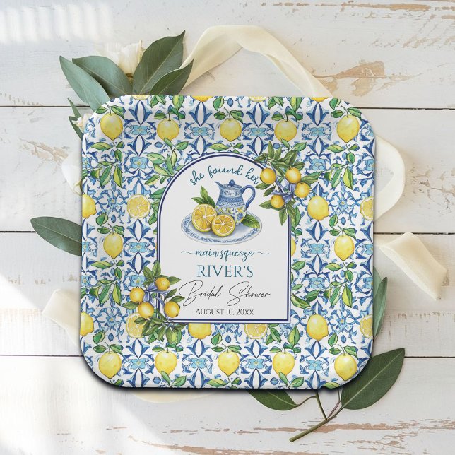 Sie fand ihr Haupt-Squeeze-Brautparty Pappteller (Von Creator hochgeladen)