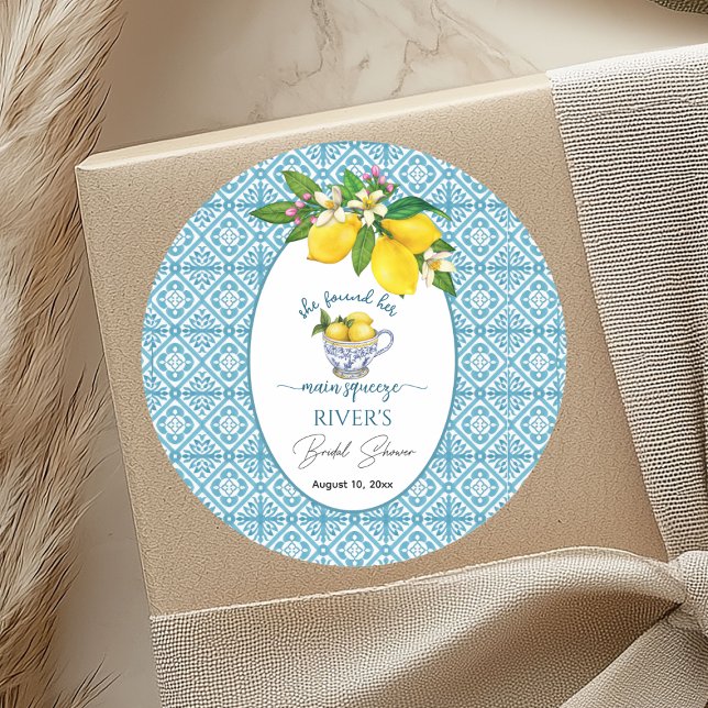 Sie fand ihr Haupt-Squeeze-Brautparty Runder Aufkleber (Von Creator hochgeladen)