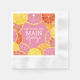 Sie fand ihr Haupt-Squeeze-Brautparty Serviette