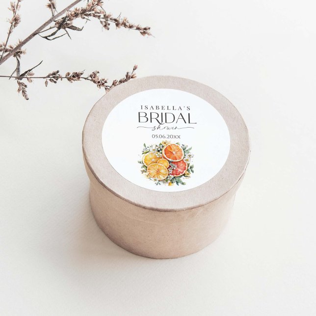 Sie fand ihr Haupt-Squeeze-Citrus-Brautparty Runder Aufkleber (Von Creator hochgeladen)