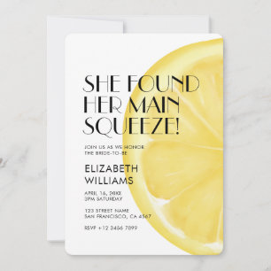 Sie fand ihr Haupt Squeeze Lemon Brautparty Einladung