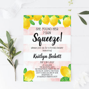 Sie fand ihr Haupt Squeeze Lemon Brautparty Einladung