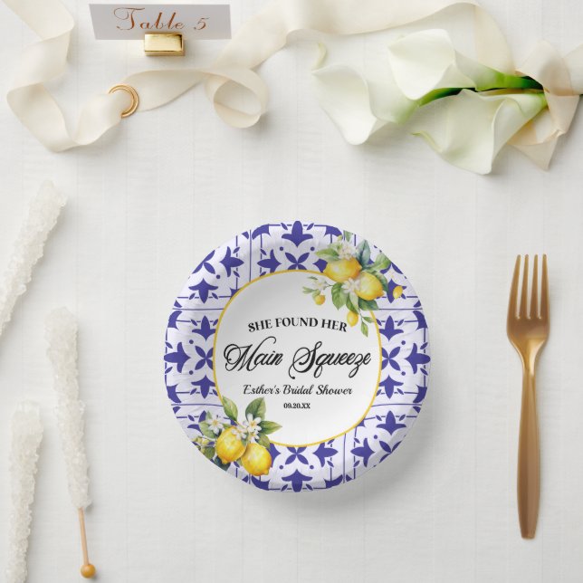Sie fand ihr Haupt Squeeze Lemon Brautparty Pappteller (Hochzeit)