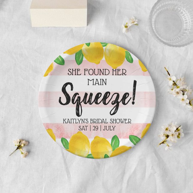 Sie fand ihr Haupt Squeeze Lemon Brautparty Pappteller (Von Creator hochgeladen)