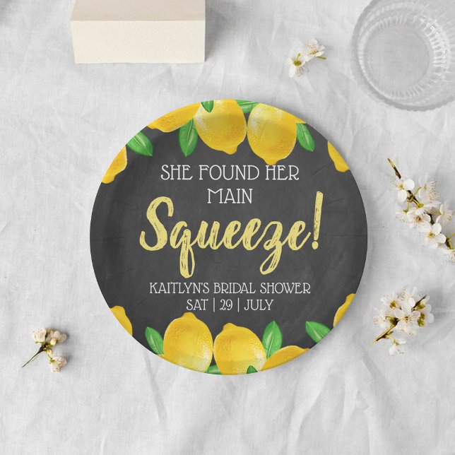Sie fand ihr Haupt Squeeze Lemon Brautparty Pappteller (Von Creator hochgeladen)