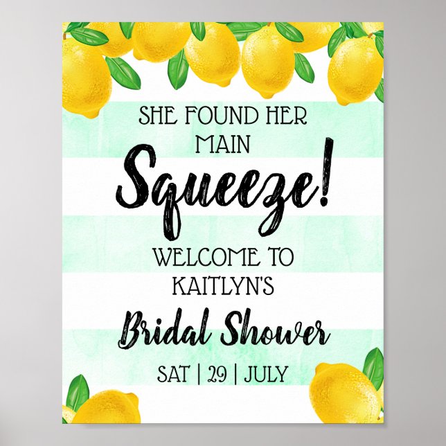 Sie fand ihr Haupt Squeeze Lemon Brautparty Poster (Vorne)