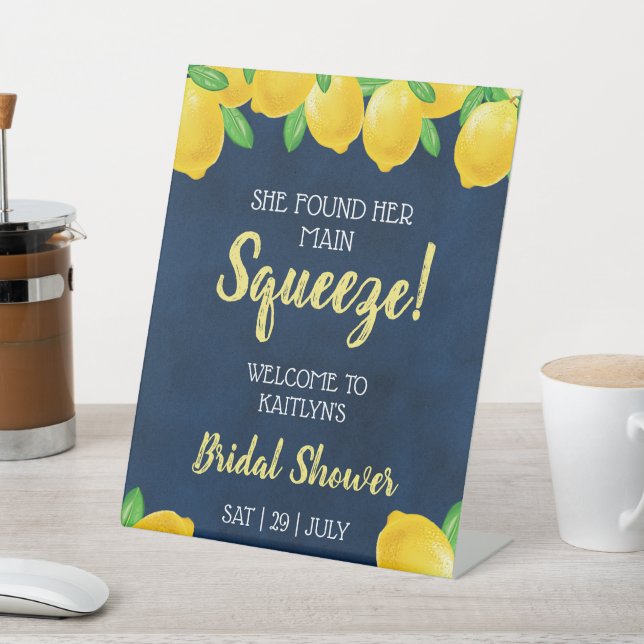 Sie fand ihr Haupt Squeeze Lemon Brautparty Sockelschild (In SItu)