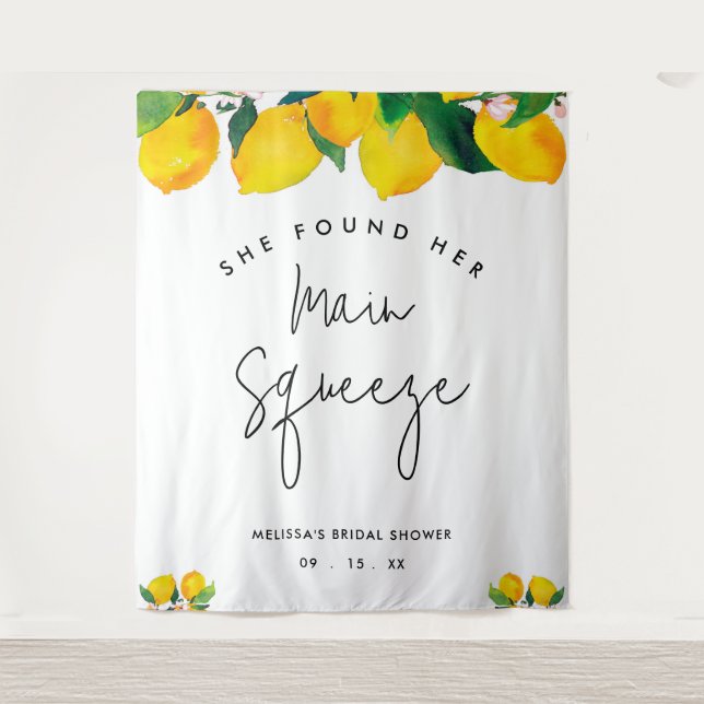 Sie fand ihr Haupt Squeeze Lemon Brautparty Wandteppich (Vorderseite)