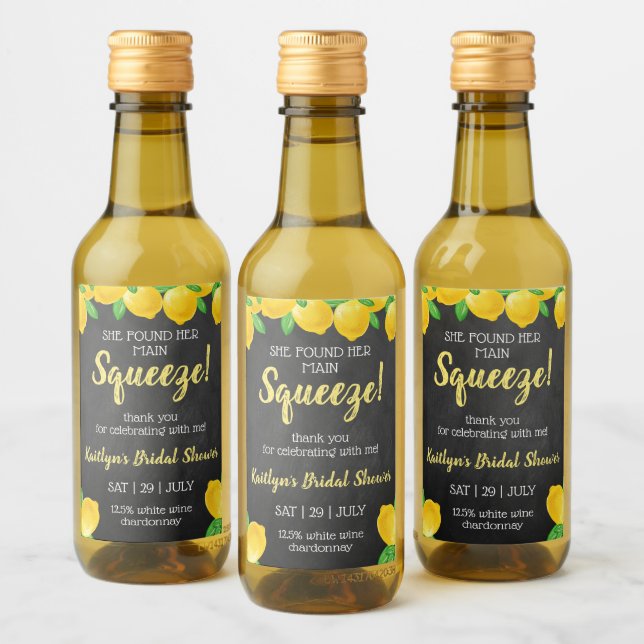 Sie fand ihr Haupt Squeeze Lemon Brautparty Weinetikett (Flaschen)
