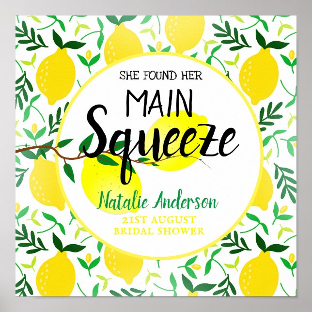 Sie fand ihr Haupt-Squeeze-Lemons-Brautparty Poster (Vorne)