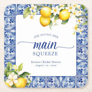 Sie fand ihr Haupt-Squeeze-Lemons-Brautparty Rechteckiger Pappuntersetzer