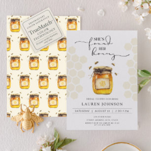 Sie fand ihr Honey Elegant Bee Brautparty Einladung