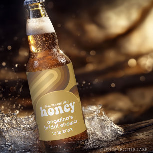 Sie fand ihr Honig - Retro Stripes Brautparty Bierflaschenetikett