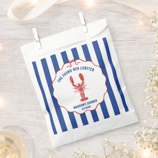 Sie fand ihr Hummer Nautical Junggesellinnenabschi Geschenktütchen (Ausgeschnitten)
