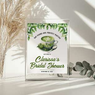 Sie fand ihr perfektes Matcha-Brautabschieds-Willk Poster
