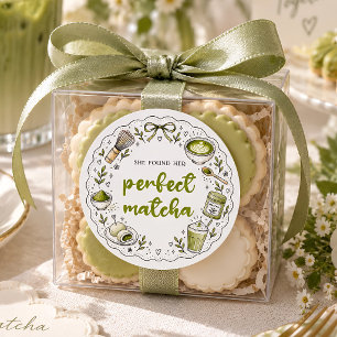 Sie fand ihr perfektes Matcha-Brautabschiedsgesche Runder Aufkleber