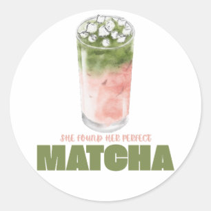Sie fand ihr perfektes Matcha-Design   Cute Matcha Runder Aufkleber