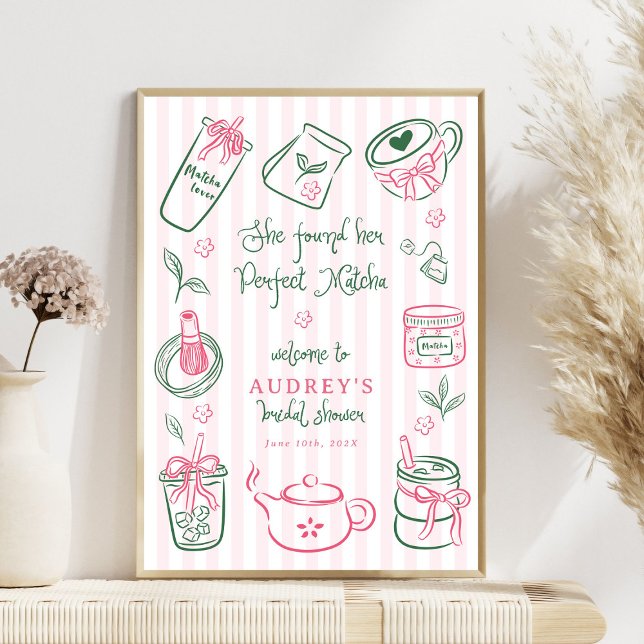 Sie fand ihr perfektes Matcha-Rosa-Brautdusche Poster (Von Creator hochgeladen)