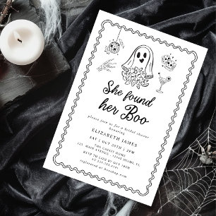 Sie fand ihre Boo Ghost Floral Brautparty Einladung