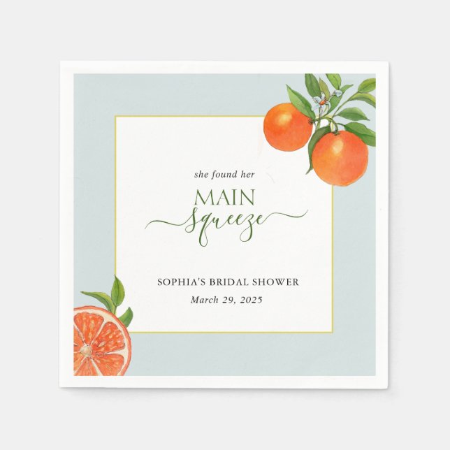 Sie fand ihre Hauptpresse Orange Bridal Serviette (Vorderseite)