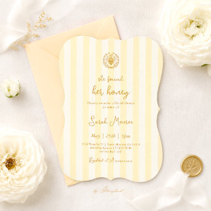 Sie fand ihre Honey Yellow Stripes Brautparty Einladung