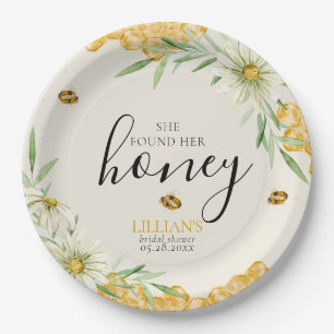 Sie fand ihre Honig-Daisy-Blumen-Biene-Braut-Party Pappteller