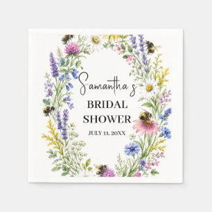 Sie fand ihre Honigbiene Wildblumen Brautparty Serviette