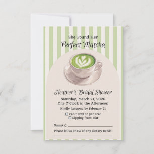 Sie fand ihre perfekte Matcha-Antwortkarte RSVP Karte