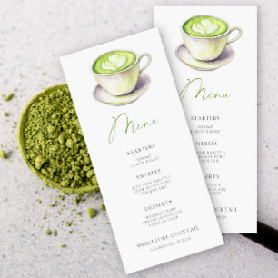Sie fand ihre perfekte Matcha-Brautparty-Karte Menükarte
