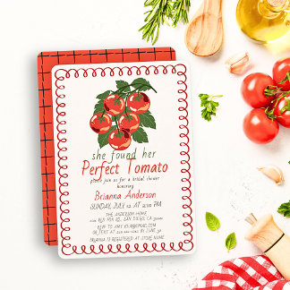 Sie fand ihre Perfekte Tomatenrote Hochzeitsdusche Einladung