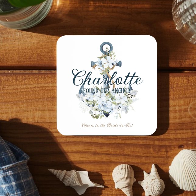 Sie fand ihren Anker - Nautische Bridal Shower Getränkeuntersetzer (Von Creator hochgeladen)