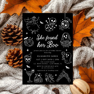 Sie fand ihren Boo Ghost Floral Brautdusche Einladung